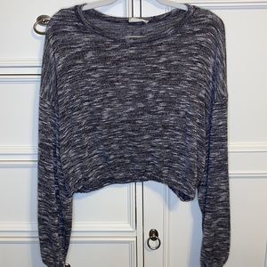 Altar'd State | Gray Marled Long Sleeve Crop Top